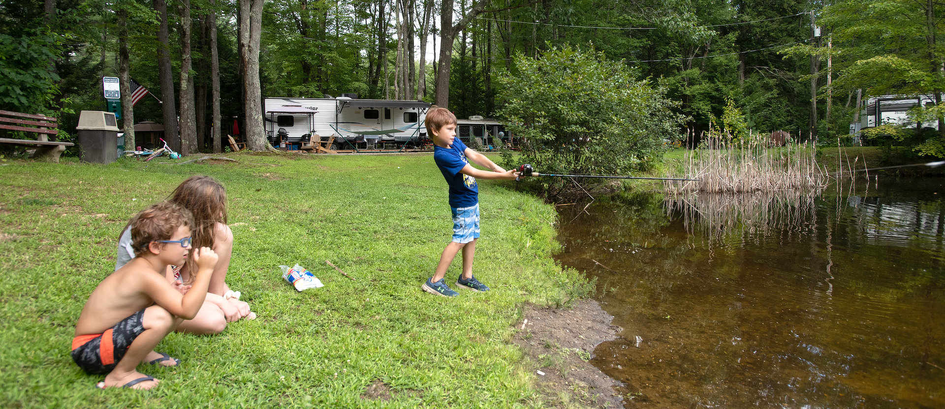Boy casting a line